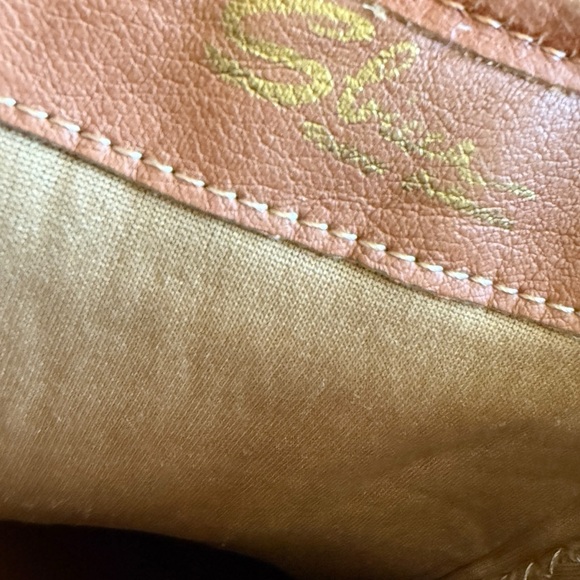 SBICCA Tan Leather Ankle Boots with Patterned Fabric Size 7 Women - Picture 10 of 13